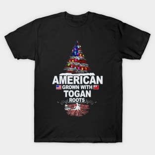 Christmas Tree  American Grown With Togan Roots - Gift for Togan From Tonga T-Shirt